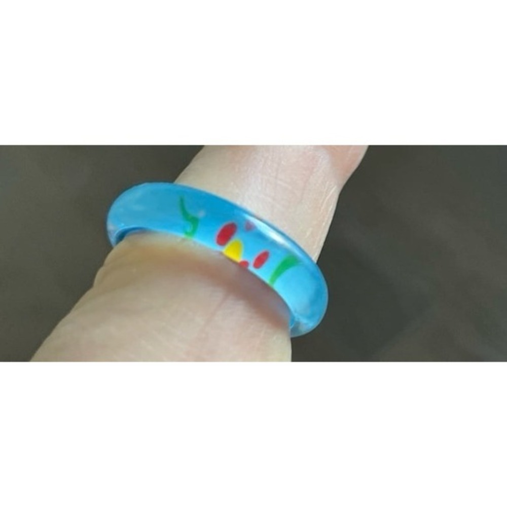Vintage Seventies  Retro Ring‎ in a turquoise color.